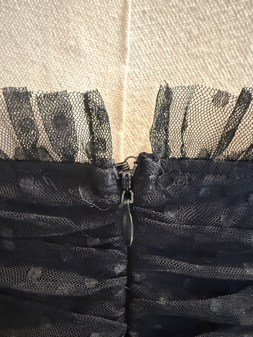 NWT- Sweetheart Style Black Polka Dot Bustier Midi Dress - Picture 12 of 16